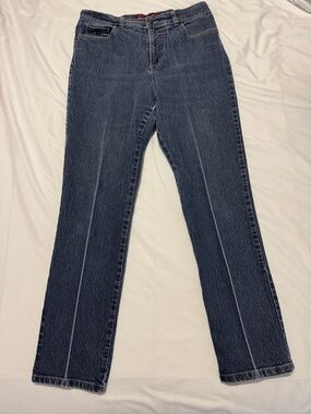 2009 Gloria Vanderbilt Amanda Dark Blue Straight-Leg Jeans made in Egypt